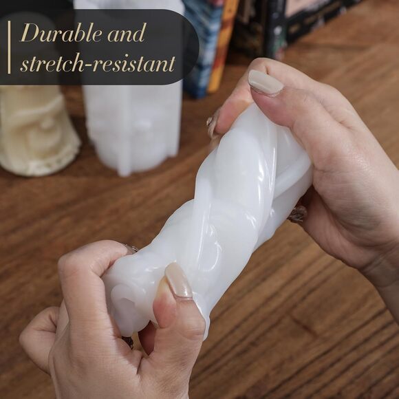 Roma Decorative Pillar Candle Silicone Mold Set with Wicks – 5 Designs DIY - Picture 4 of 8